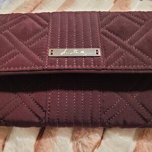 Vera Bradley Ultimate Wallet Quilted Wine Tri-fold